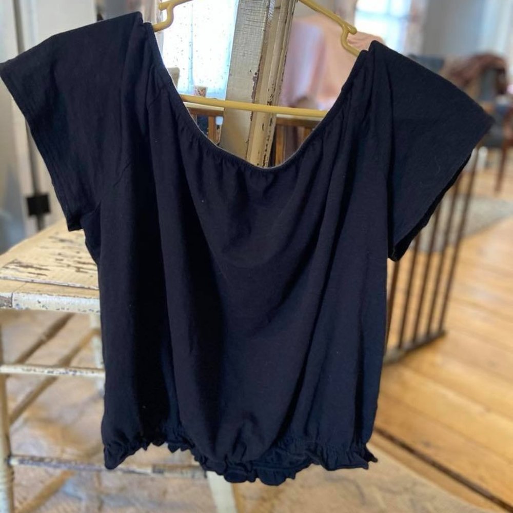 Mudd Crop Top Black Sz XL